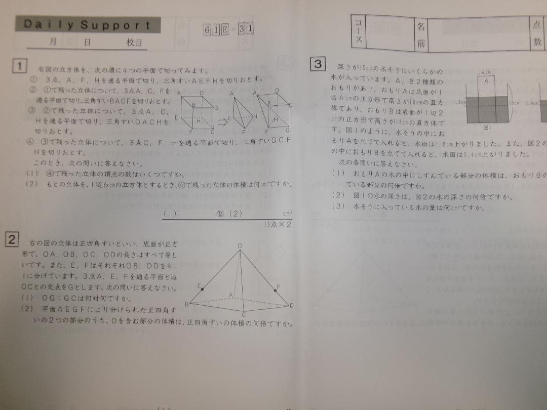 サピックス＊デイリーサポート＊６年 小６＊算数／全３８回 完全版＊２０２４年