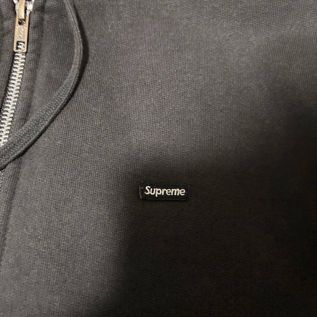 Supreme ブラック ジップアップパーカー