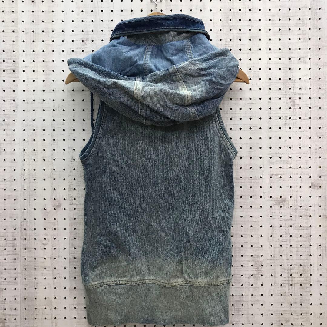 平成 アーカイブ 古着 GOA リペア加工 ボリュームネック デニムベスト
