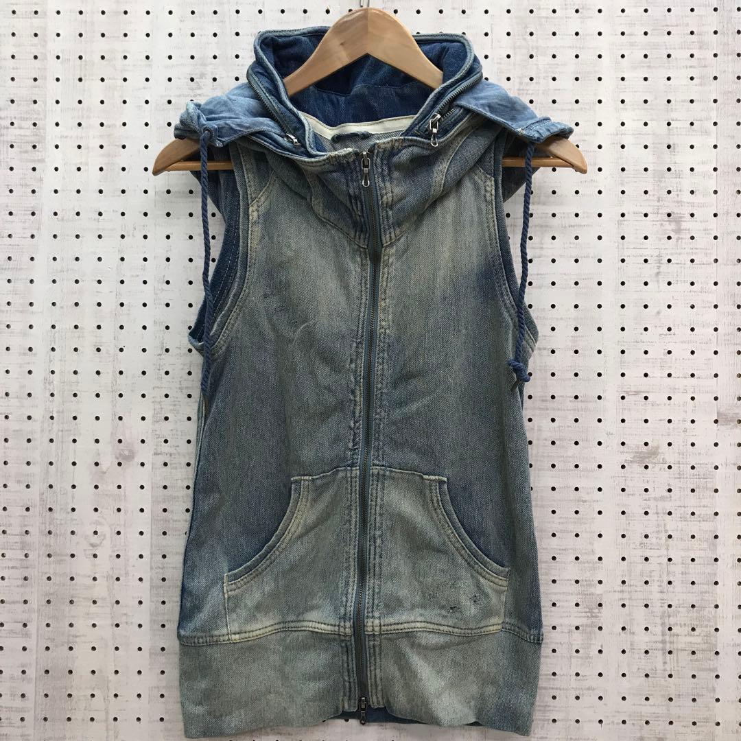 平成 アーカイブ 古着 GOA リペア加工 ボリュームネック デニムベスト