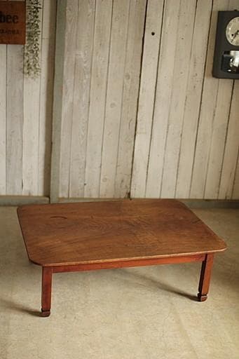 古い木製無垢材のテーブル　ちゃぶ台　座卓　古家具