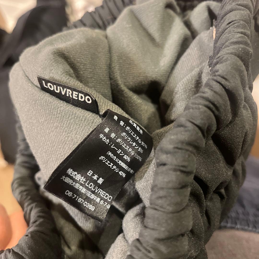 LOUVREDO ブラック ルーブルドー　復元ウォーマーパンツ