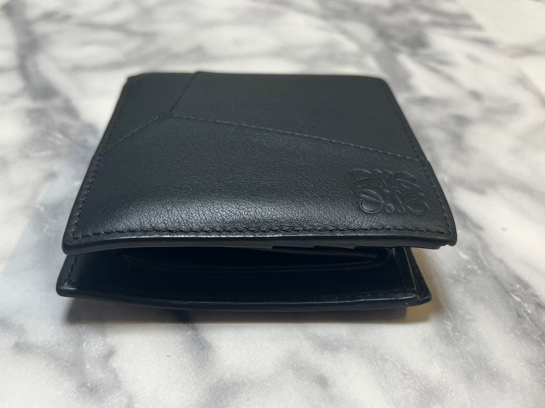 ロエベ 折り財布 パズル アナグラム ロゴ ブラック バイフォールド