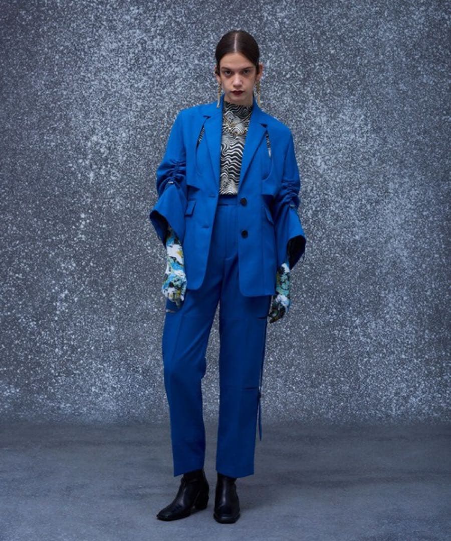 UNITED TOKYO ブルー テーラードジャケット フリーサイズ