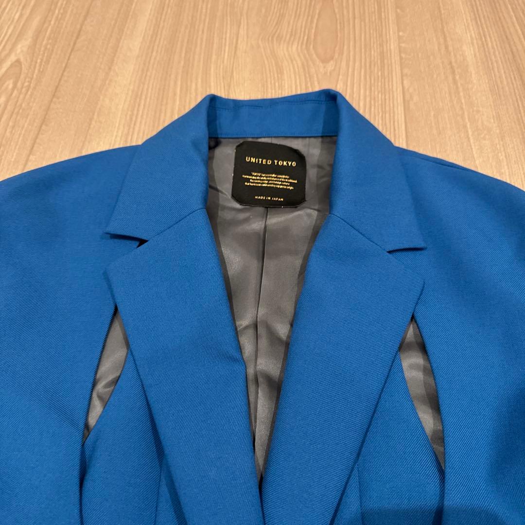 UNITED TOKYO ブルー テーラードジャケット フリーサイズ
