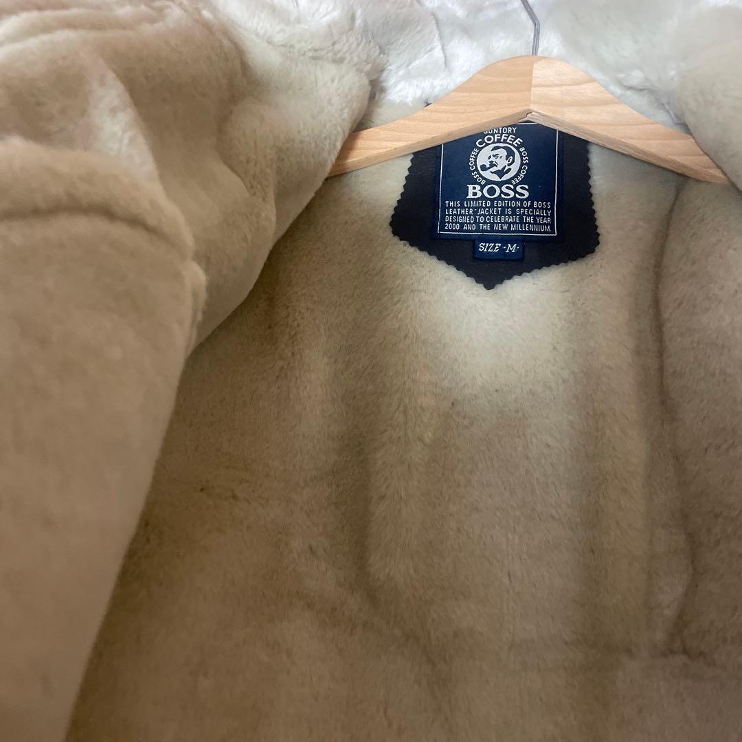 お値下げ！ボス ロゴ刺繍 レザージャケット革ジャンボスジャン