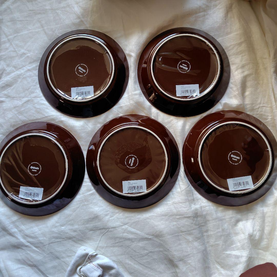 新品　イッタラ ティーマ 21cmプレート ブラウン　5枚セット