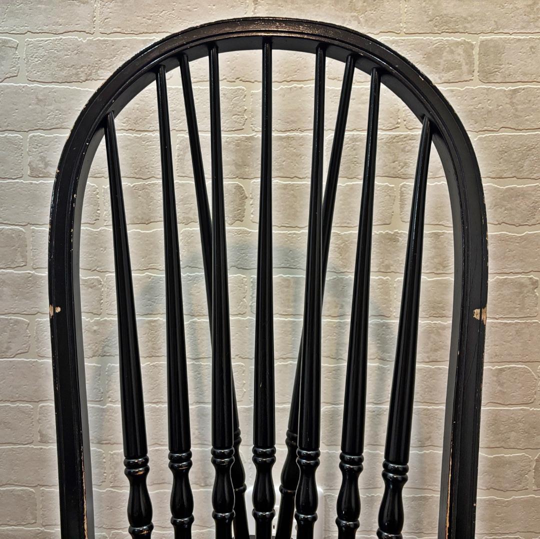 秋田木工 アンティーク レトロ ブラック スピンドルバック ウィンザーチェア④