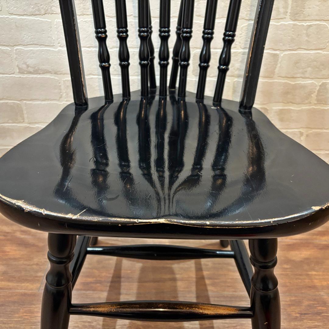 秋田木工 アンティーク レトロ ブラック スピンドルバック ウィンザーチェア④