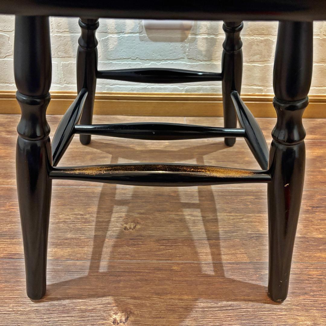 秋田木工 アンティーク レトロ ブラック スピンドルバック ウィンザーチェア④