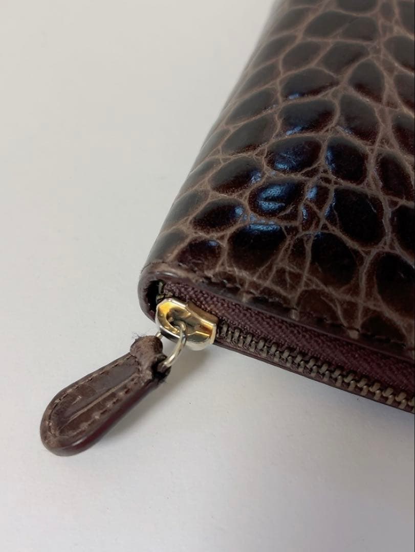 J&M DAVIDSON 財布　型押し　ブラウン　カードケース　男女兼用