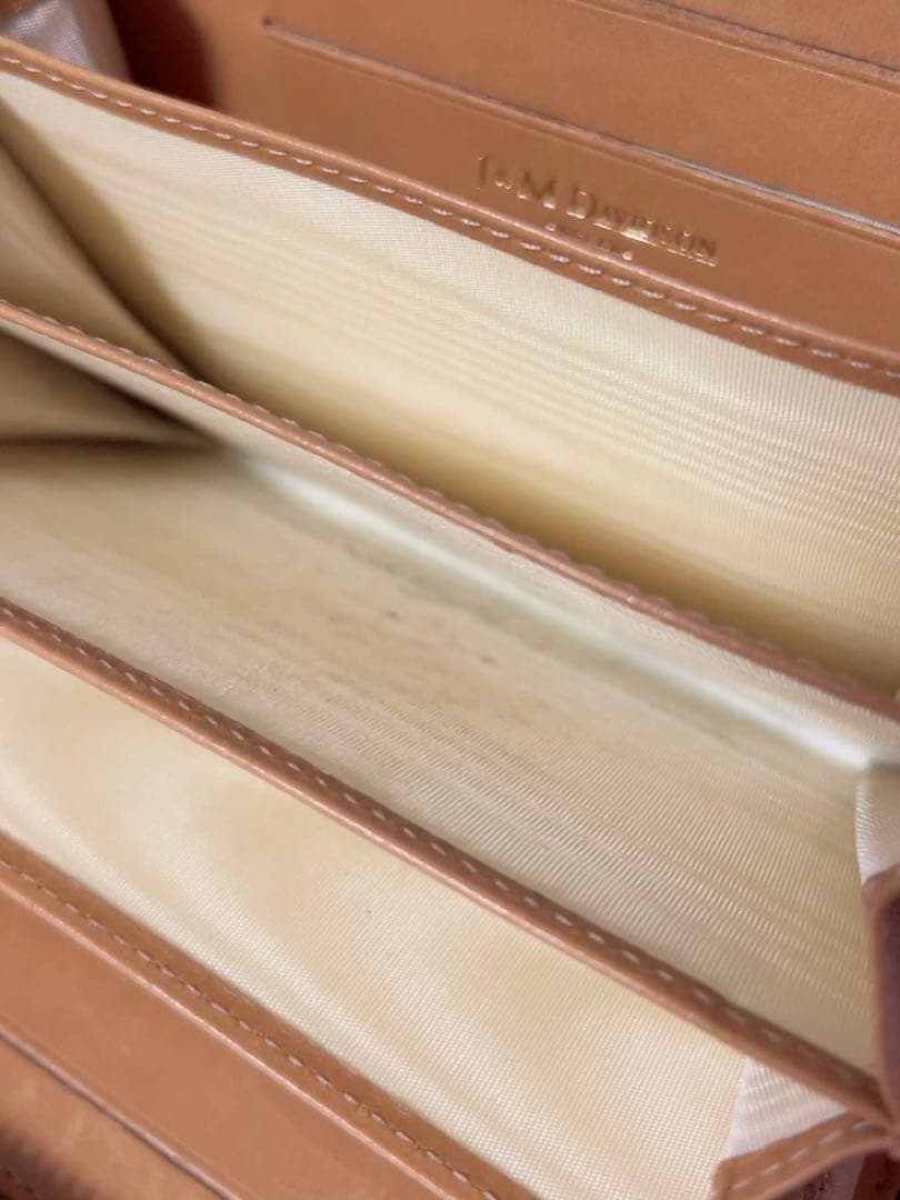 J&M DAVIDSON 財布　型押し　ブラウン　カードケース　男女兼用