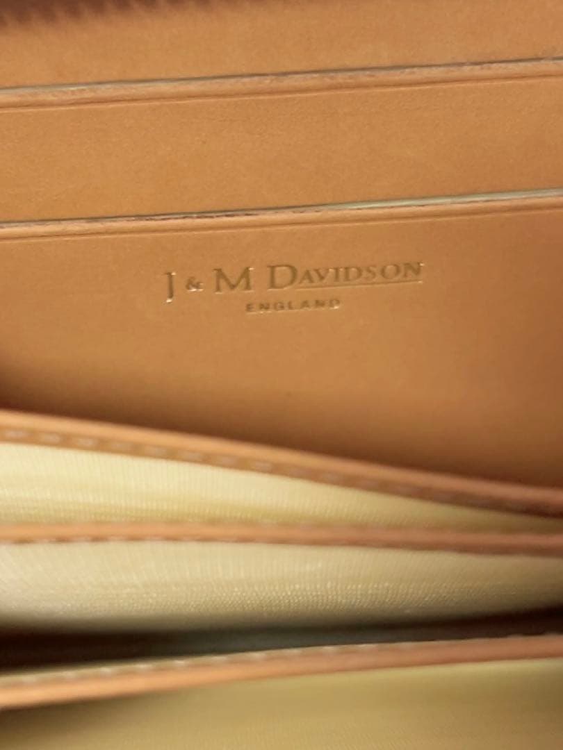 J&M DAVIDSON 財布　型押し　ブラウン　カードケース　男女兼用
