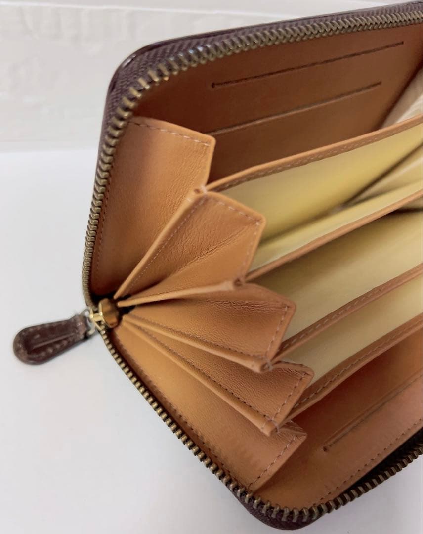 J&M DAVIDSON 財布　型押し　ブラウン　カードケース　男女兼用