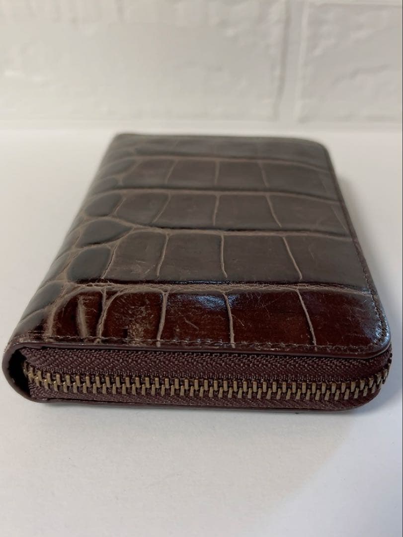 J&M DAVIDSON 財布　型押し　ブラウン　カードケース　男女兼用