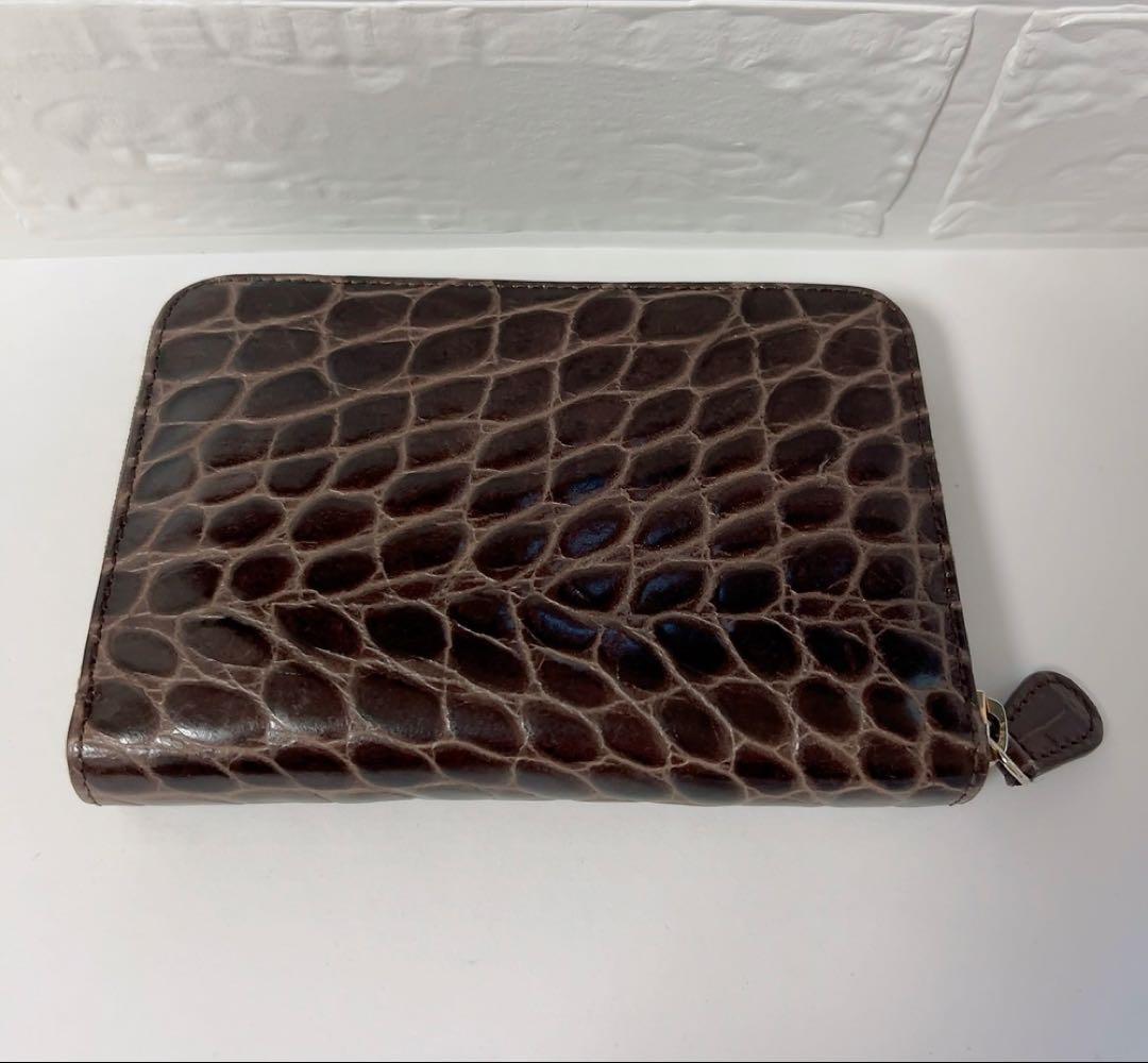 J&M DAVIDSON 財布　型押し　ブラウン　カードケース　男女兼用