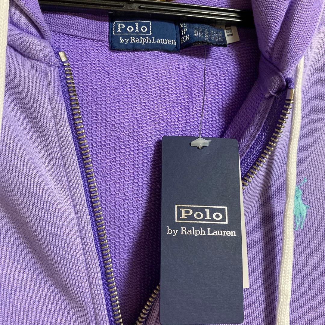 新品　タグ付き　ラルフローレン　フルジップパーカー　XS パープル　匿名配送
