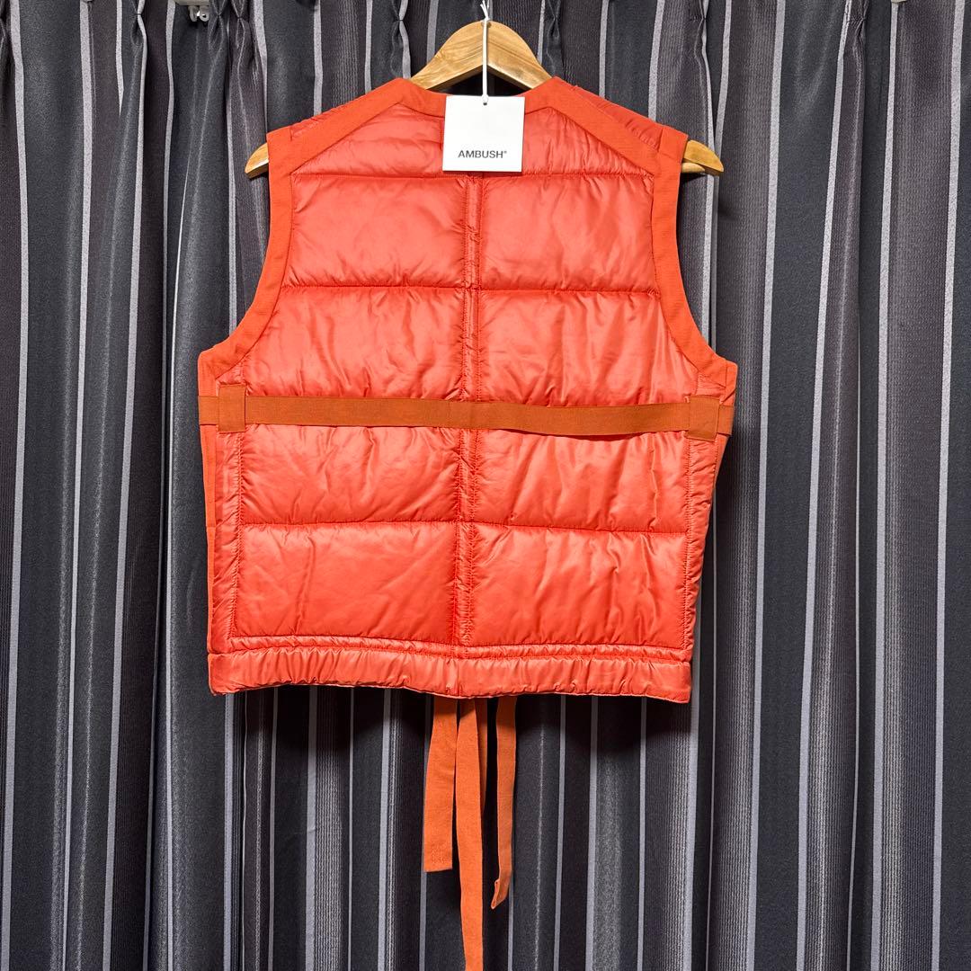 【新品タグ付】AMBUSH キモノ 中綿ベスト オレンジ 定価5.5万 サイズ3