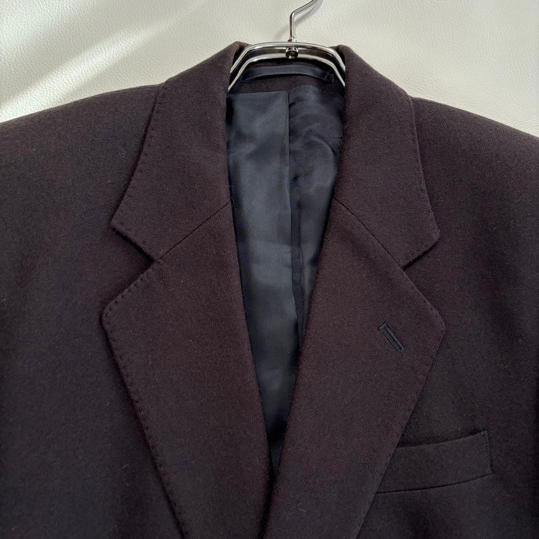 美品 80s バーバリー[ウールリネン 金ボタン]テーラードジャケット