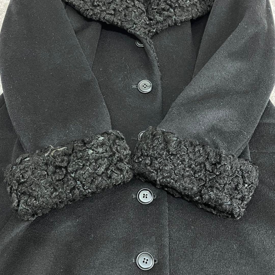 d*7様 【イタリア製】クリスチャンディオール カシミヤ混 女優襟 Aライン ロ