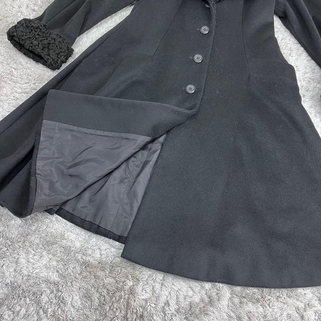 d*7様 【イタリア製】クリスチャンディオール カシミヤ混 女優襟 Aライン ロ