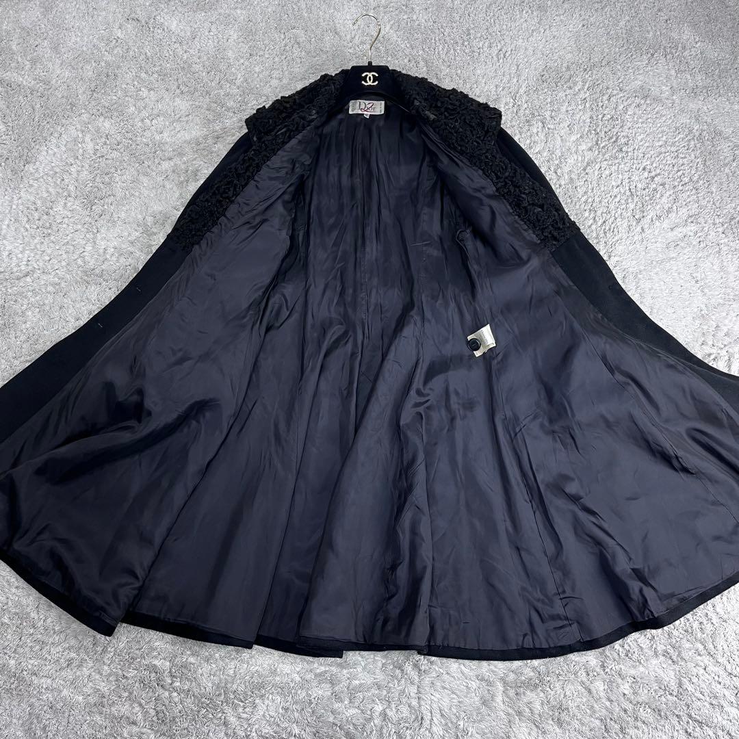 d*7様 【イタリア製】クリスチャンディオール カシミヤ混 女優襟 Aライン ロ