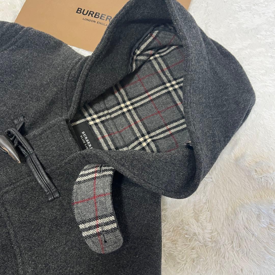 美品　バーバリーブラックレーベル　ダッフルコート　ノバチェック　ベルト　L