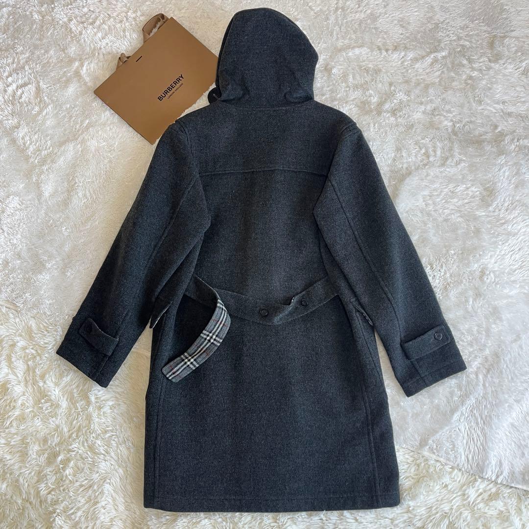 美品　バーバリーブラックレーベル　ダッフルコート　ノバチェック　ベルト　L