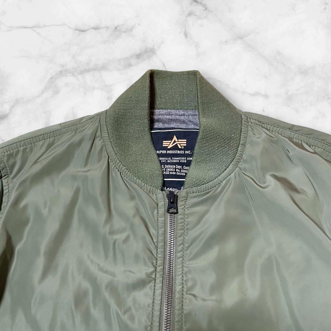 【新品】ALPHA INDUSTRIES フライトジャケットカーキMA-1 L