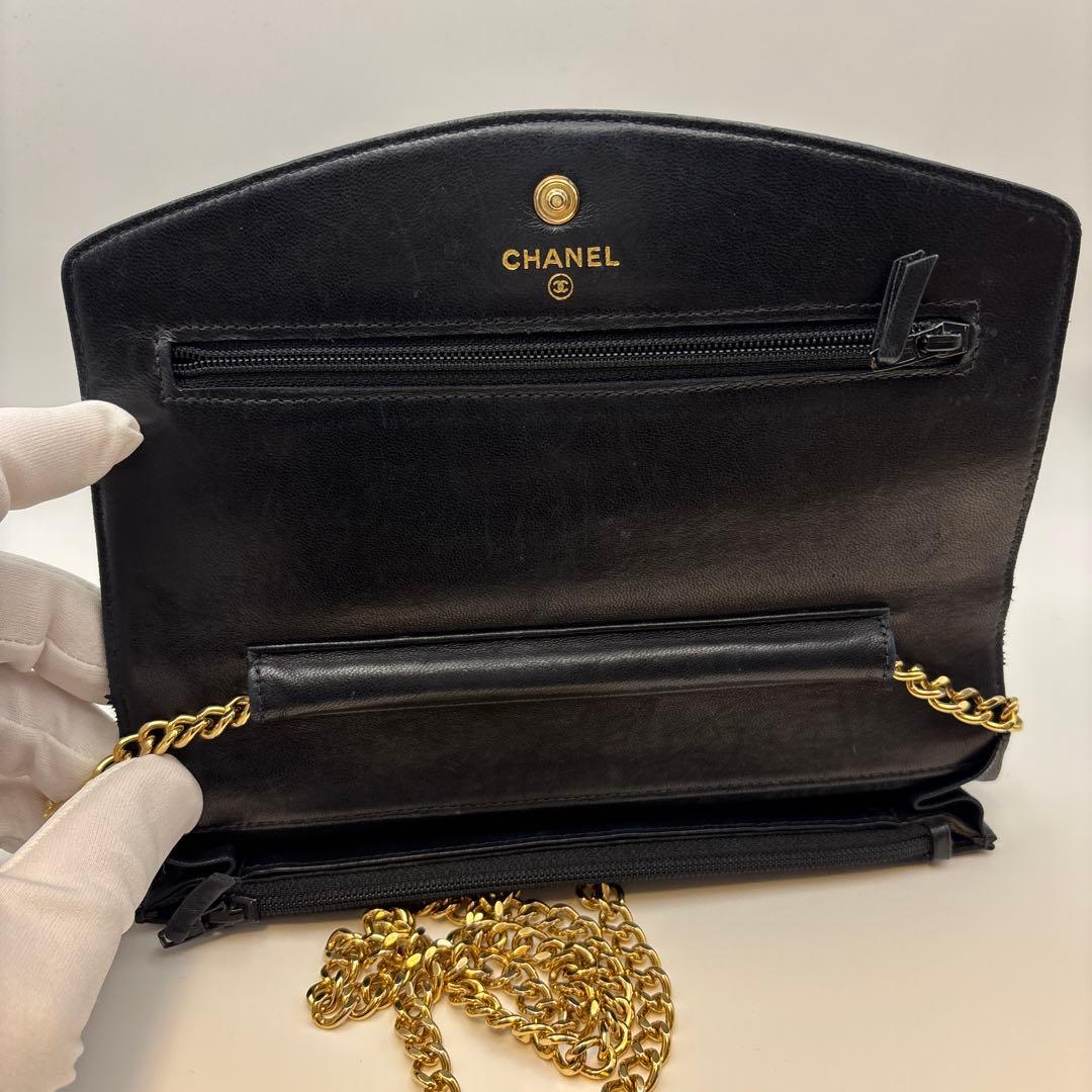 美品　シャネル　チェーンウォレット