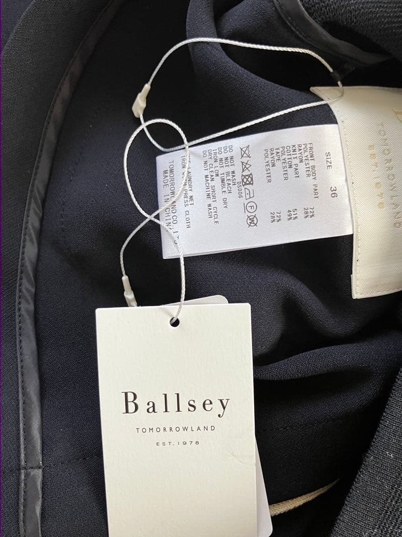 【試着のみタグ付】BallseyニットWクロス クルーネックJK36size