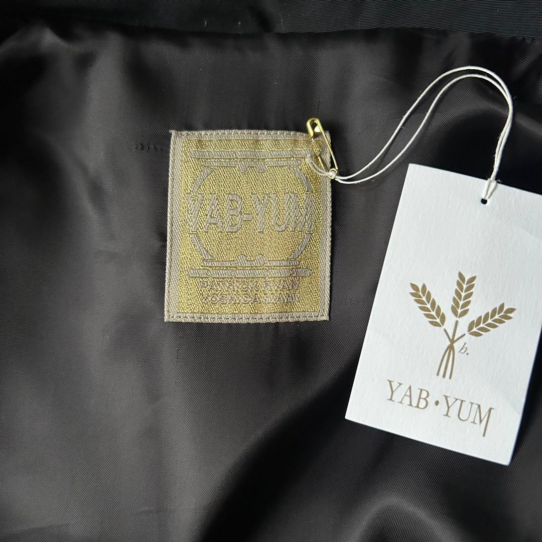 未使用タグ付き＊ヤブヤム YAB-YUM メルトン 黒 バックプリーツコート