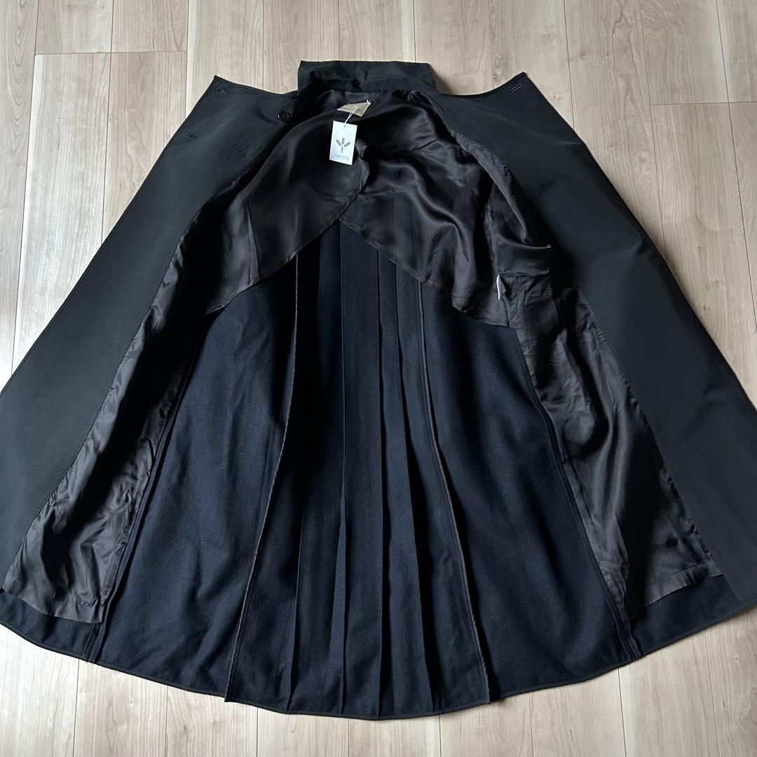 未使用タグ付き＊ヤブヤム YAB-YUM メルトン 黒 バックプリーツコート