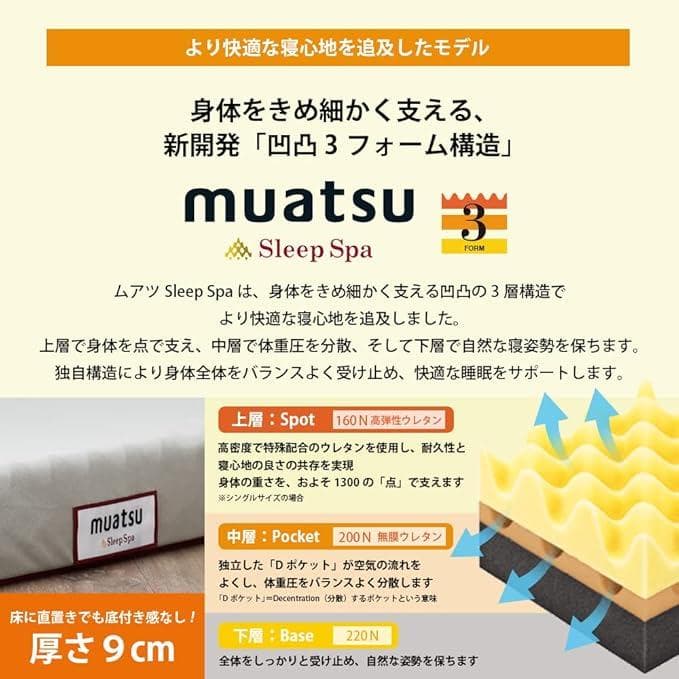 【美品】セミダブル ムアツ スリープスパ PLATINUM ハイバウンドSp-2