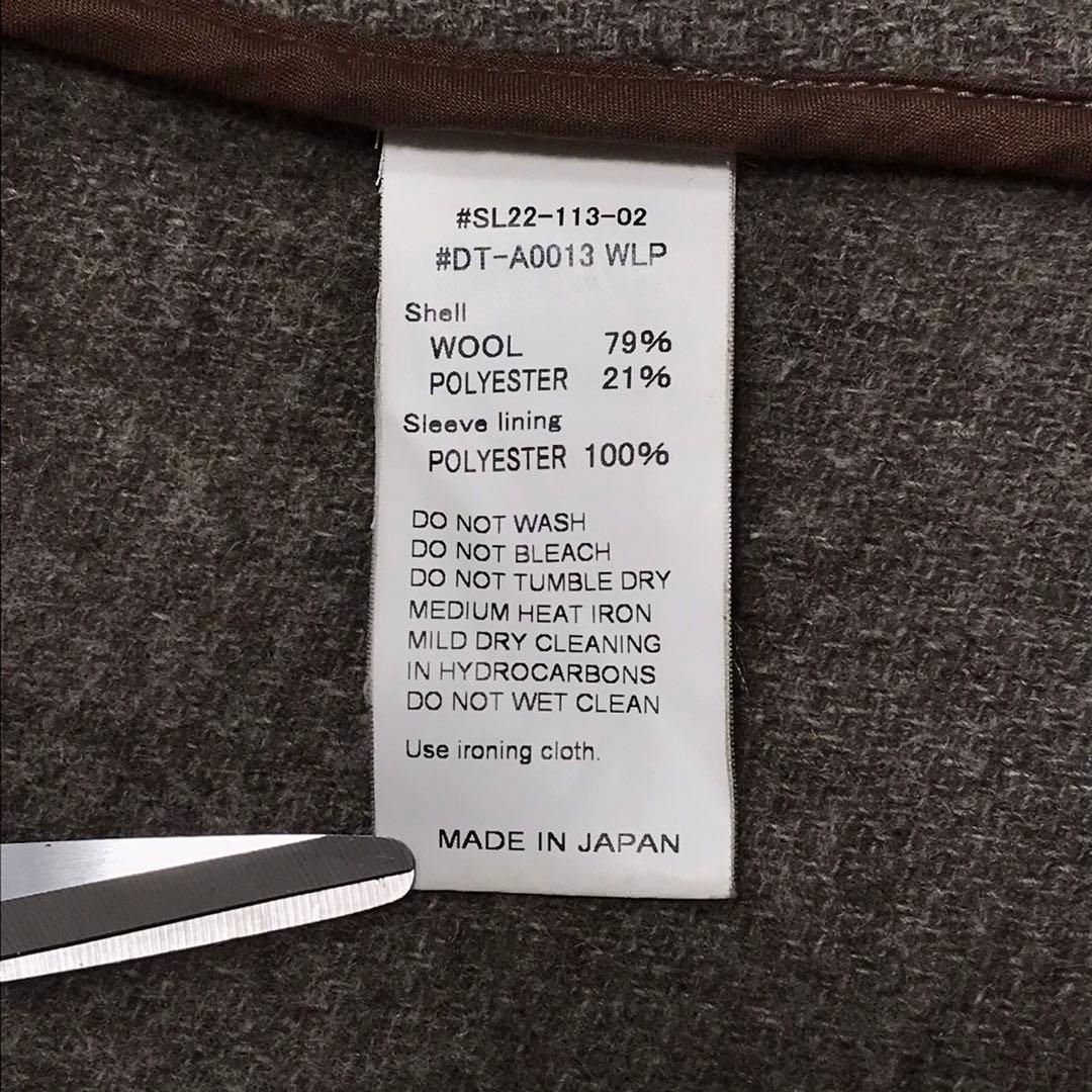 DANTON ダントン　ウールカラーレスジャケット　ワッペンロゴ　ベージュ　36