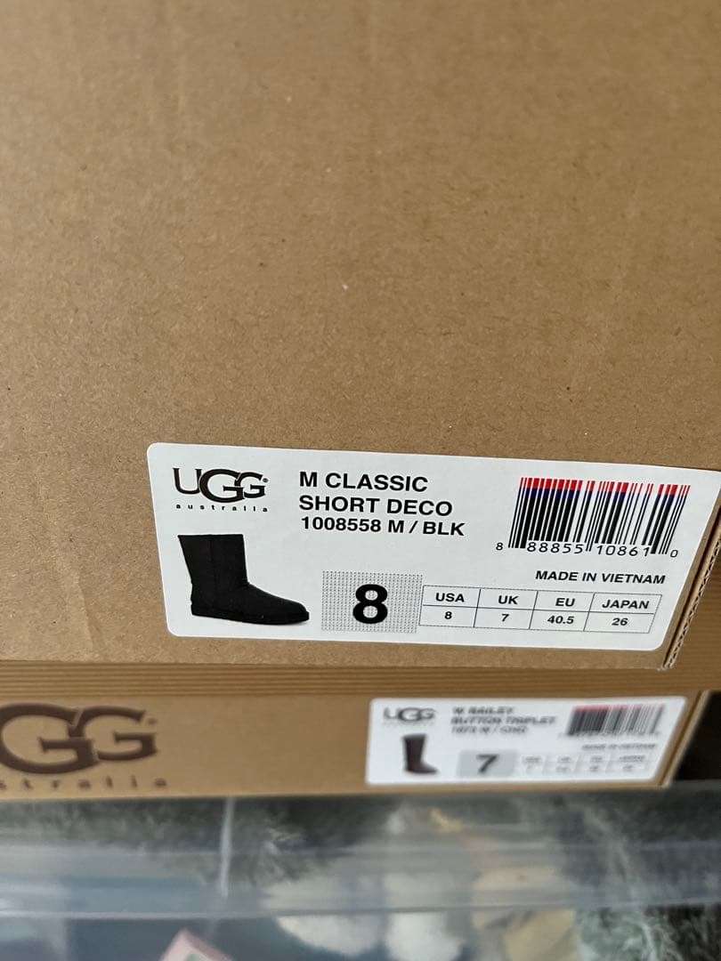 UGG M CLASSIC SHORT DECO ブラック 26センチ