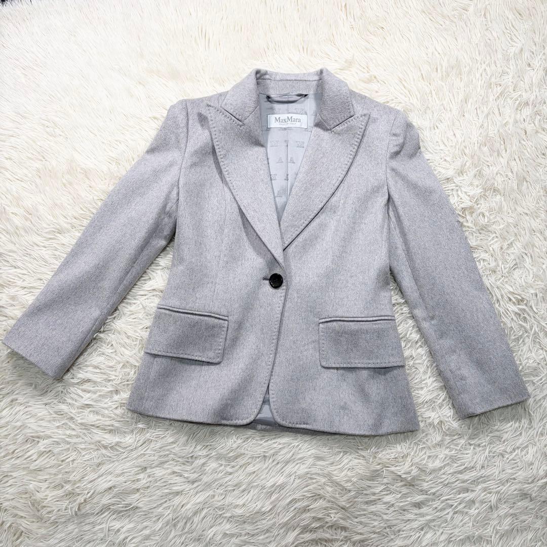 ✨美品✨最高級✨マックスマーラ　カシミヤ100%テーラードジャケット　白タグ