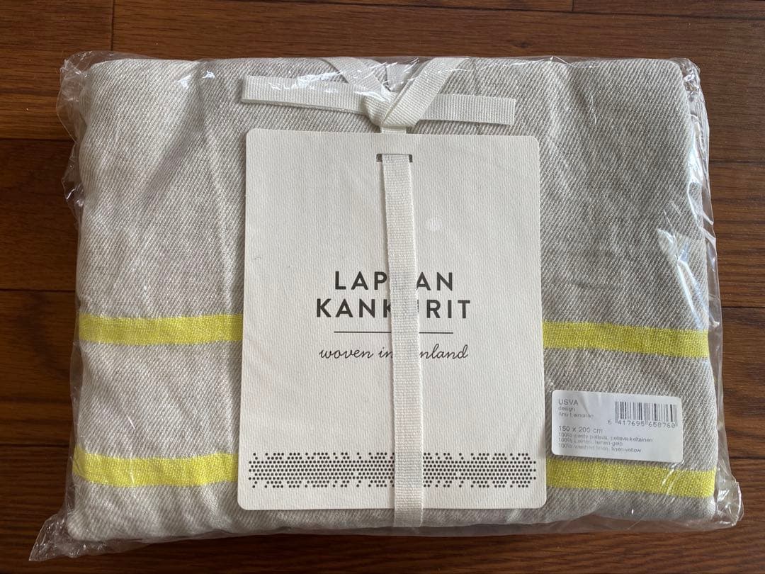 ラプアンカンクリUSVA リネンブランケット 150+200cm イエロー