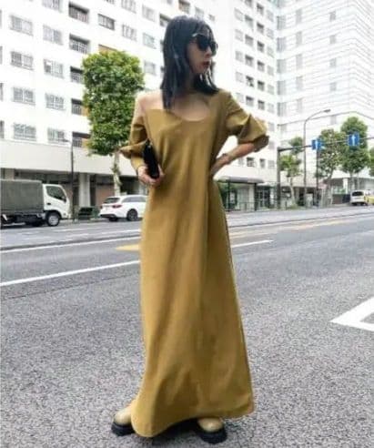 ワンピース meri Vintage LAKE CURVE TRICOT RIBDRESS