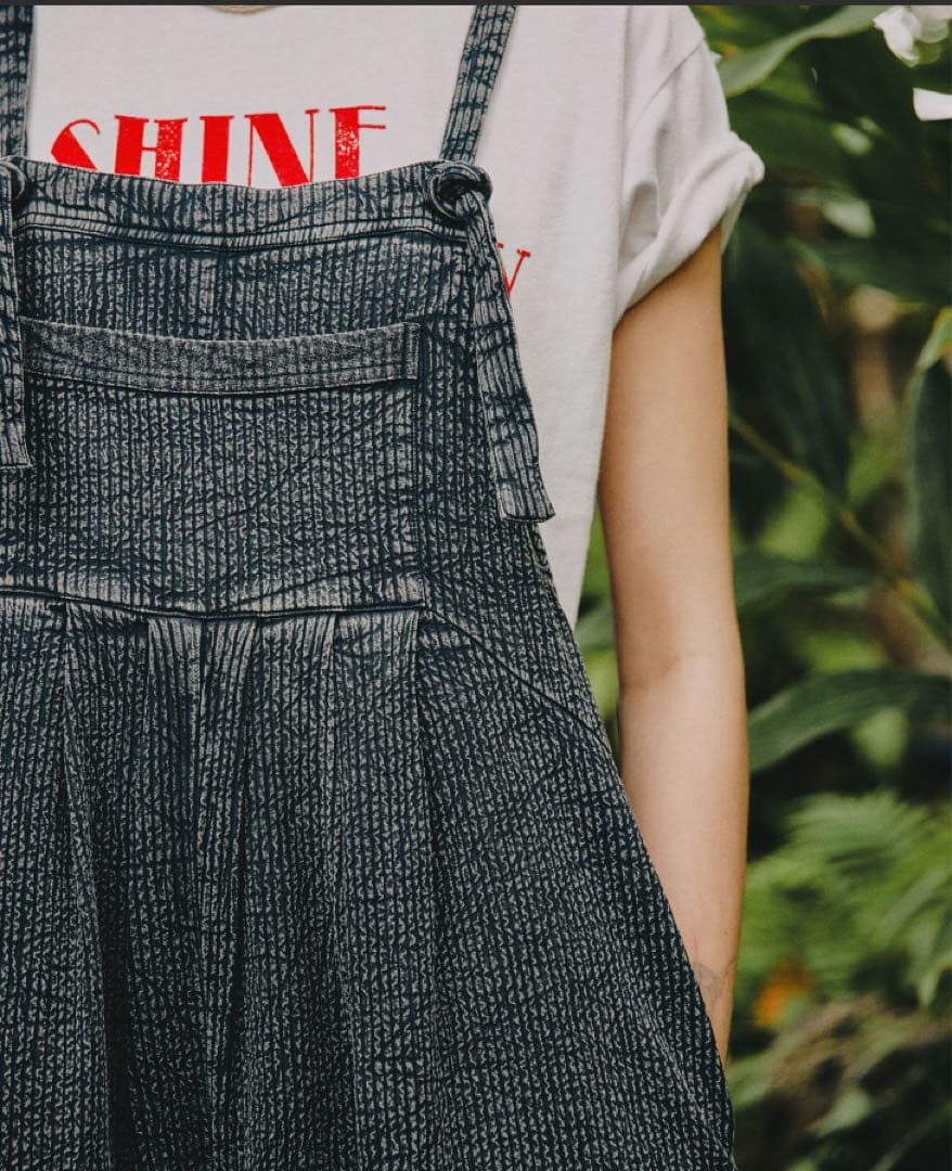 【新品タグ付き】Freada/フリーダ インド ダブルガーゼ フレア サロペット