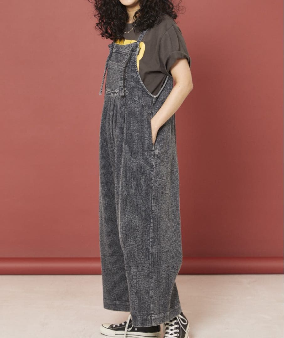 【新品タグ付き】Freada/フリーダ インド ダブルガーゼ フレア サロペット