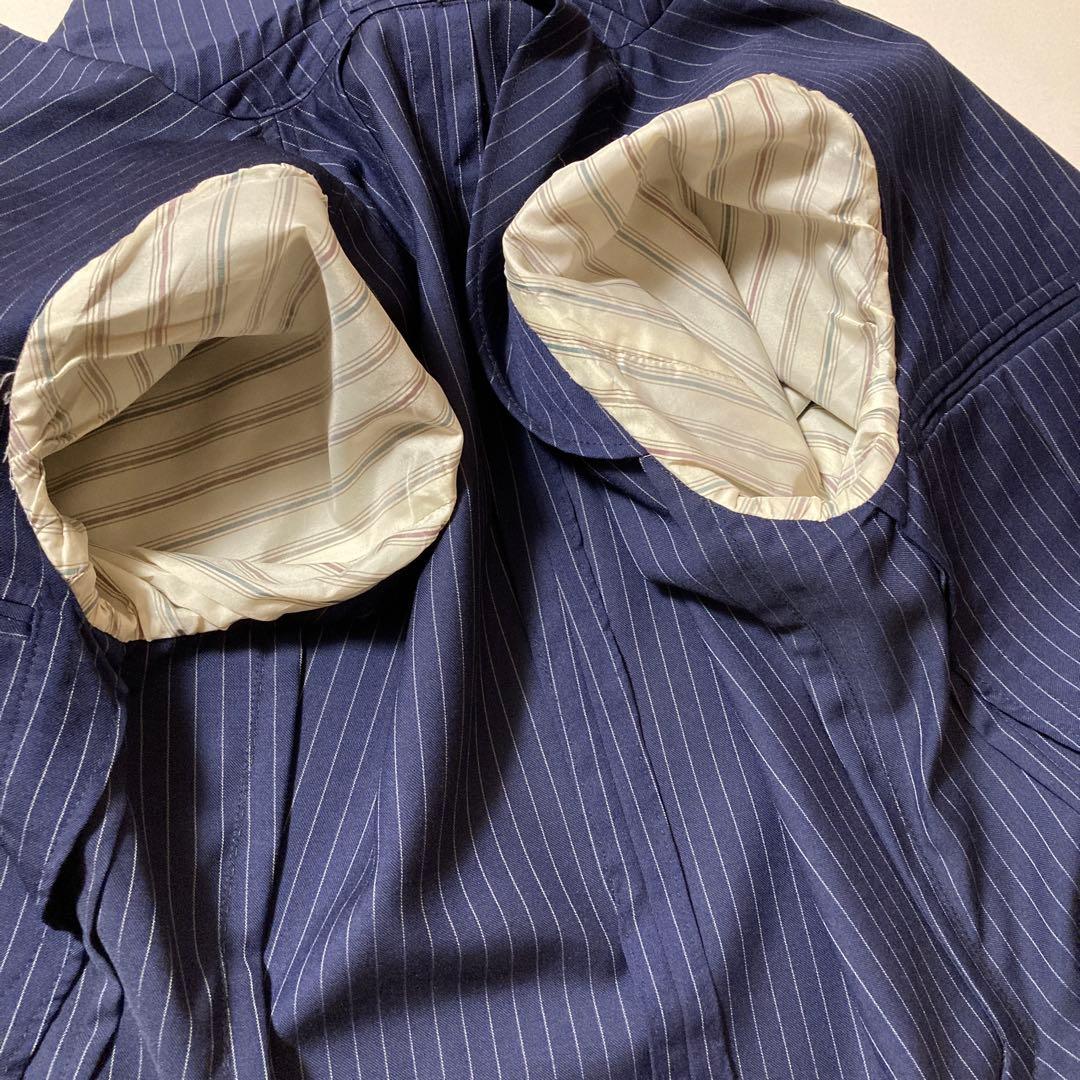 美品LARDINIラルディーニネイビー ストライプ セットアップスーツ44S〜M