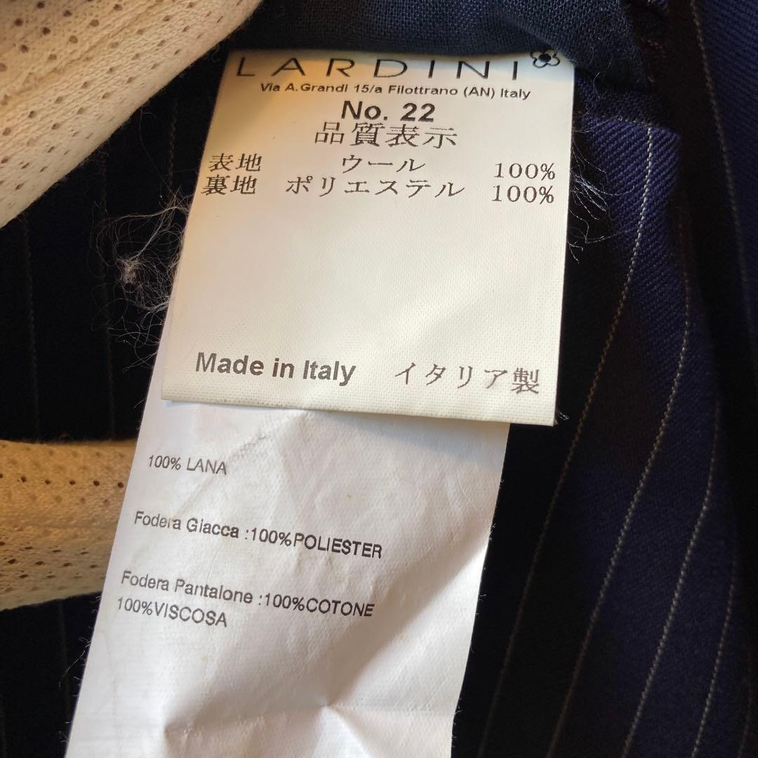 美品LARDINIラルディーニネイビー ストライプ セットアップスーツ44S〜M