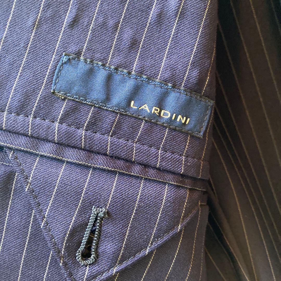 美品LARDINIラルディーニネイビー ストライプ セットアップスーツ44S〜M