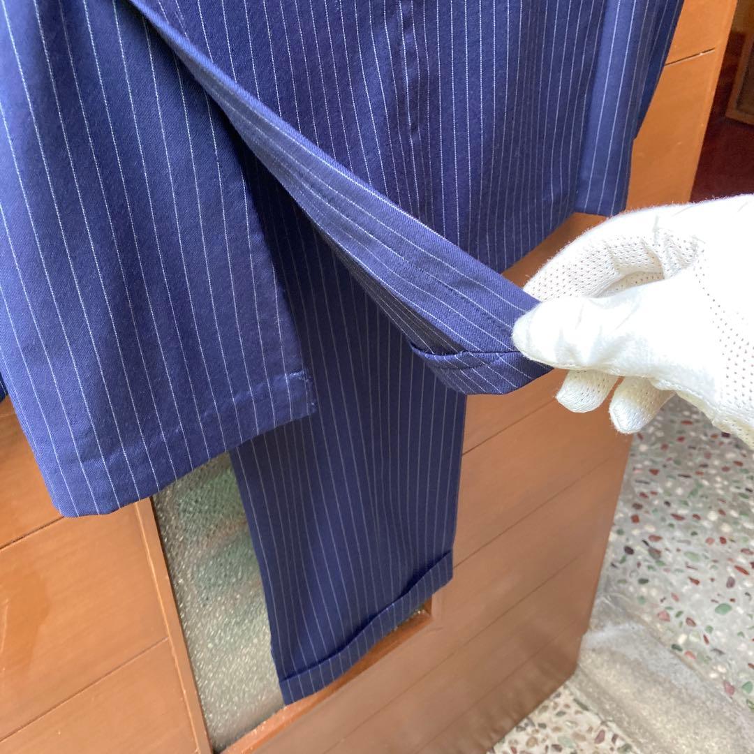 美品LARDINIラルディーニネイビー ストライプ セットアップスーツ44S〜M