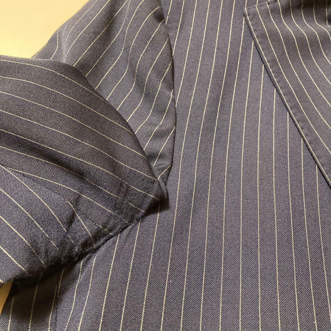 美品LARDINIラルディーニネイビー ストライプ セットアップスーツ44S〜M