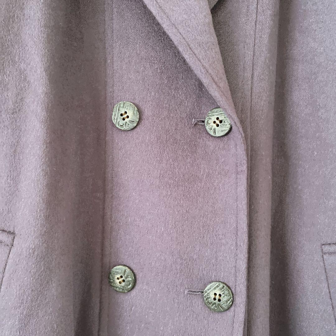 【新品未使用】カシミヤ100% Ripples パープル ロングコート 大きめ