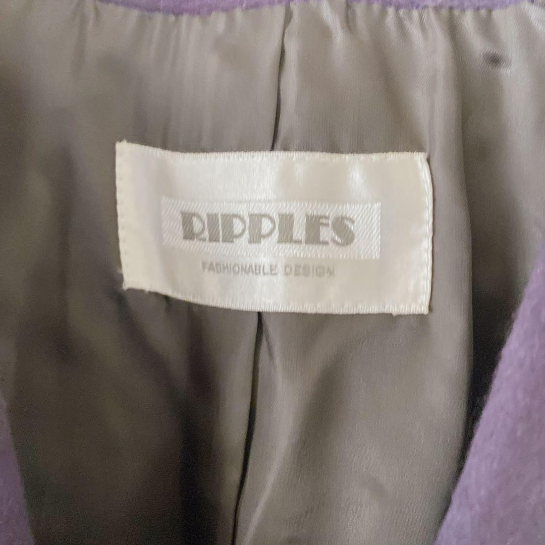 【新品未使用】カシミヤ100% Ripples パープル ロングコート 大きめ