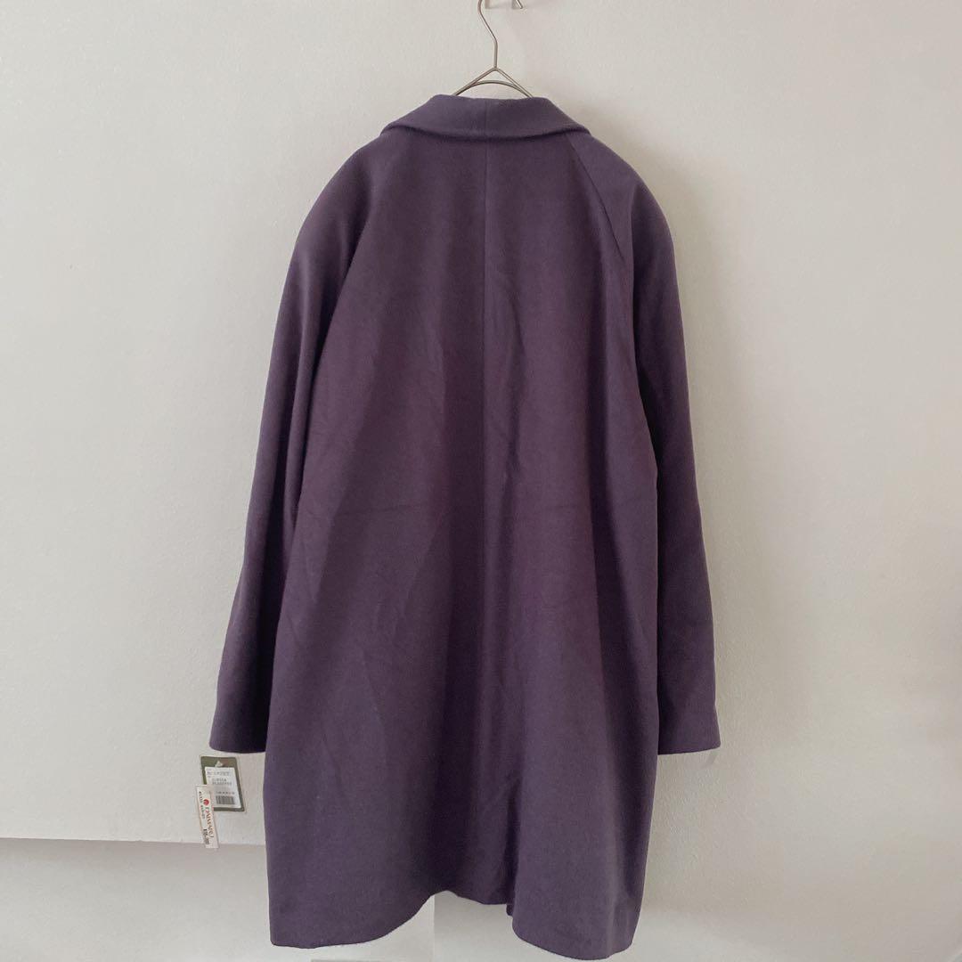 【新品未使用】カシミヤ100% Ripples パープル ロングコート 大きめ