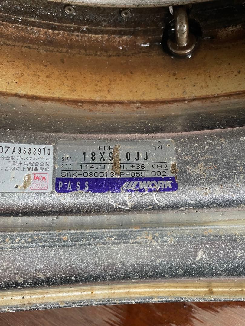 ワークホイール　work ユーロライン　9j 18インチ